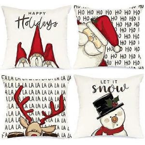 Coussin De Noël Taie D'oreiller De Noël Housse De Coussin Taie D'oreiller De Noël Coussin Décoratif Décoration De Noël Cerf Blanc Coussin De Noël - Neuf