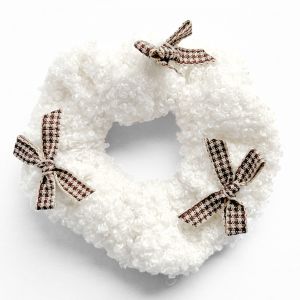 Chouchou Classique Pour Cheveux En Peluche Avec N?ud Brun Cosy Brun - Neuf