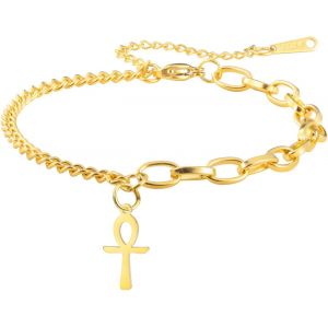 Eryi-Bracelet Croix Ankh Pour Femmes Ankh Ajustable Bracelet Religieux Croix Cheville Protection Amulette Bijoux Egypte Ancienne - Neuf
