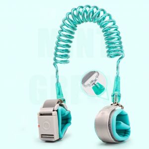 Laisse De Poignet Pour Enfant, Reflechissante, Respirante, Anti-Perte, Rotative A 360 Degres, Avec Verrouillage Par Induction, Vert Menthe, 2,5 M/8,2 Pi - Neuf