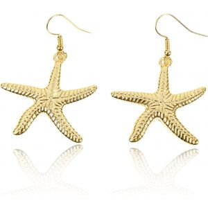 Kal-Boucles D'oreilles Femme &Eacute;toile De Mer, Exquis Boucle D'oreille &Eacute;toile De Mer En Dor&eacute;, &Eacute;l&eacute;gant Boucle Oreille Femme &Eacute;t&eacute; Pour Les Vacances, Tous Les Jours, F&ecirc;te, Mariage - Neuf
