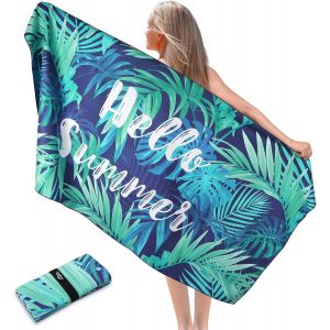 Kal-Serviette De Plage Xxl,Serviette Microfibre 90x180cm, Serviettes De Plage Léger Et Séchage Rapide, Serviette Convient Pour La Plage, Sport, Voyages,Sauna,Piscine, C04-042-01 - Neuf