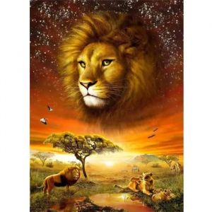 30 * 40cm Diamant Peinture Décoration De Maison Lion ¿ 5d Diy Diamond Painting Complet Strass De Broderie Diamant Kit - Neuf
