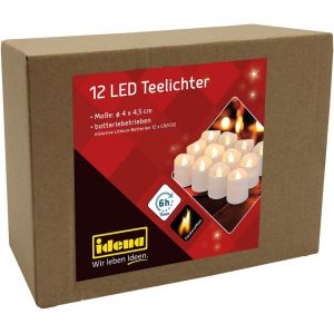 Sjzg-30469 - Bougies Chauffe-Plat Led, 12 Pi&egrave;ces, Bougies &Eacute;lectriques Avec Lumi&egrave;re Vacillante, Piles Incluses, Fonction Minuterie 6 Heures, D&eacute;coration Pour Mariage, F&ecirc;te, Comme Lumi&egrave;re D'ambiance - Neuf