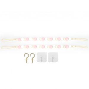Embrasses De Rideaux Decoratives En Perles De Bois Avec Crochets Pour Chambre D'enfant, Rose - Neuf