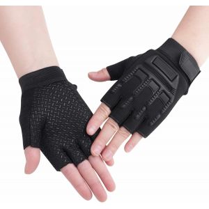 Gants De Vélo Noirs Pour Enfants De 8 À 12 Ans, Demi-Doigts, Sport, 1 Paire - Neuf