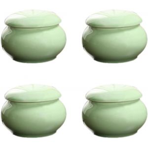 Kal-1 Verre En Céramique Avec Couvercle, Polyvalent, Petit Verre, Sucrier, Mini Boîte À Café Pour Le Stockage Et Le Remplissage Pour Gloss À Lèvres, Café, Sucre, Thé, Épices, Vert, 3,3 X 2,3 Cm - Neuf