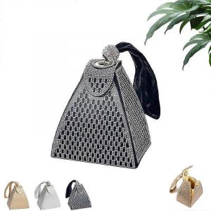 La Pyramide De Cristal Sac &Agrave; Main En Strass De Luxe, Sac De Soir&eacute;e Sac &Agrave; Main De Soir&eacute;e De Mode D'Embrayage Pour Un Cocktail De Mariage De Fian&ccedil;ailles - Neuf