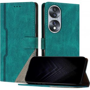 KAL-&Eacute;tui Pour Huawei Honor 70, Housse En Cuir Pu Avec [Protection Antichoc Tpu] [Fonction Support] [Porte-Cartes ] Antichoc Magn&eacute;tique Coque Pour Honor 70 - Vert - Neuf