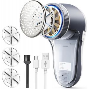 Rasoir &Eacute;lectrique Anti-Peluches Avec Lames &Agrave; 6 Feuilles Pour Enlever Les Bouloches Pour V&ecirc;tements, Canap&eacute;, Meubles, Peluches, Bouloches, Rechargeable Par Usb - Neuf