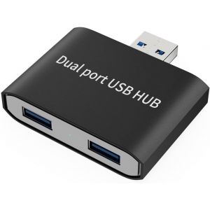 Hub r&eacute;partiteur double USB 3.0,2 ports pour ordinateur portable,adaptateur de transfert de donn&eacute;es rapide pour imprimante,clavier,Samsung Notebook 9 et c&acirc;ble de charge-Noir - Neuf