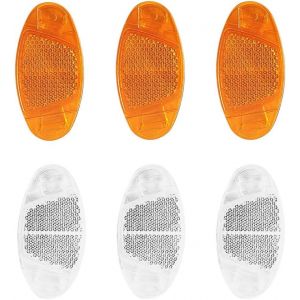 6 Pièces Catadioptre Velo,Catadioptre Velo Roue,Réflecteur Roue Velo,Rayons De Cyclisme,Catadioptre Velo Orange,Sûr Feux D'avertissement,Pour Motos,Vélos (Orange Et Blanc) - Neuf