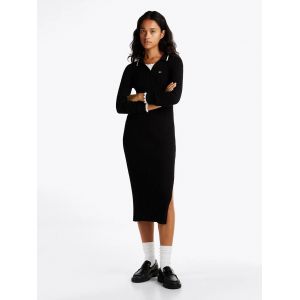 Robe Polo Midi Moulante C&ocirc;tel&eacute;e Tjw Ls Polo Midi Dress/Black - M - Neuf