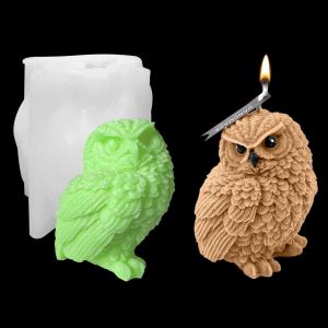 Moule Silicone Resine Epoxy Hibou Moule De Coul&eacute;e 3d Animal Pendentif Owl Resin Mold Moule Bougie Chouette Hibou Moulage Pour La Fabrication De Bougies, Savon, G&acirc;teaux, Chocolats - Neuf