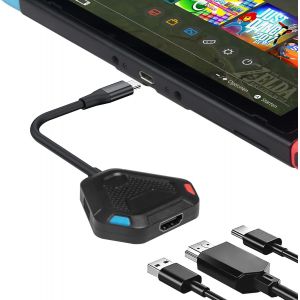 Switch Tv Dock Pour Switch/Switch Oled,Adaptateur Tv 3 En 1 Avec Hdmi 4k,Port Usb 3.0,Charge De Type C 100w Pd,Station D'accueil Portable De Voyage Pour Switch/Steam Deck/Macbook Pro/Handy (Noir) - Neuf
