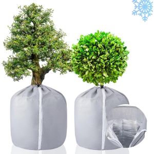 ASFASFq-2 Pièces Housses d'Hivernage pour Plantes en Pot, Sac de Protection pour Pot de Fleur, Pot de Protection Hivernal pour Plantes, Sac Isolant pour Plante en Pot avec Cordon de Serrage 50x45cm G - Neuf
