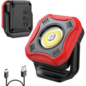 MEVRONISSHOP-Lampe de travail LED, 1000 lumens, super lumineuse, lampe d'inspection, lampe d'inspection, 4 modes d'&eacute;clairage avec base magn&eacute;tique et rotation &agrave; 180 &deg;, pour garage, atelier, camping - Neuf