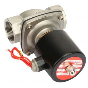 Electrovanne electrique 2S350-35 G1-1/4"" en acier inoxydable, normalement ouverte, pour eau et air (AC 220 V) - Neuf