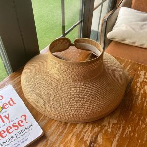 Un Café Noir Femme Parasol Chapeau, M (56-58 Cm) Avec Un Bord Large, Pliable Parasol Chapeau D'été, Parasol Chapeau - Neuf
