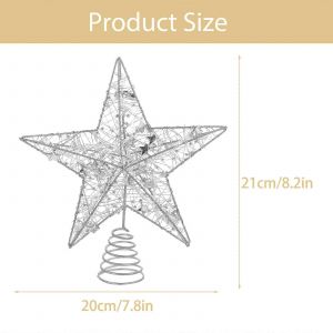 Lumineux haut de l'Arbre pour la D&eacute;coration de No&euml;l &Eacute;toile 1Pcs Argent Fer - Neuf
