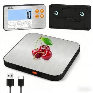 Nouvelhorizonstore-Rechargeable Balance De Cuisine 15kg Avec Affichage Divis&eacute;, Balance Alimentaire Num&eacute;rique, &Eacute;cran Lcd Magn&eacute;tique, Arr&ecirc;t Automatique, Fonction Tare, Acier Inoxydable Pour P&acirc;tisserie, - Neuf