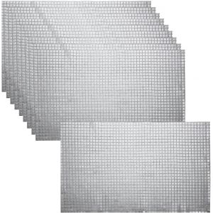 Eryi-Lot De 10 Sets De Table Miroir Brillant - 30 X 45 Cm - Argenté - Carré Rétro - Pour Table De Dîner, Décoration De Table Disco Pour Anniversaire, Enterrement De Vie De Jeune Fille, Fête - Neuf