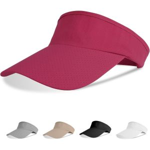 Kalanka-Visiere Casquette Anti Uv Femmes, Femme Casquette À Visière Maille Respirante Réglable Été Casquette De Base-Ball Golf Tennis Hommes Visières De Soleil Anti-Soleil Beach Visiere(Rose Rouge) - Neuf