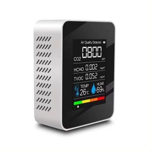 Détecteur de CO2, compteur de qualité de l'air, testeur de qualité de l'air intérieur, blanc - Neuf