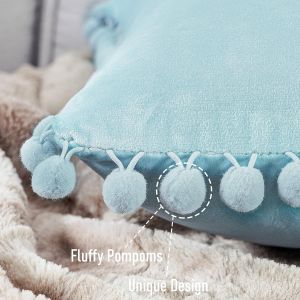 Dww-Housse Coussin 40x40 Bleu Salon De Jardin Décoration Chambre Enfant Coussin Canape Fauteuil Relax De Bureau Scandinave Avec Fermeture Eclair Lot De 2 Protege Oreiller En Velours - Neuf
