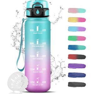 Kalanka-Gourde Sport, Gourde 1l, Gourde Anti Fuite, Bouteille D'eau, Bouteille Motivation Avec Slogan De Motivation, Bouteille Plastique, Facile &Agrave; Nettoyer, Bouteille D'eau Pour Sport, Running, V&eacute;lo - Neuf