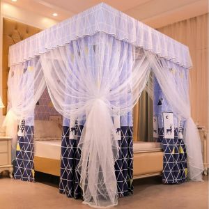 Rideaux De Lit A Baldaquin Princess Avec Housse Anti-Poussiere Et Moustiquaire Double Epaisseur Pour Lits Queen Et King Size. Ref. : 2773 - Neuf