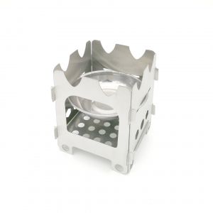 Po&ecirc;le &Agrave; Alcool Pliable Et L&eacute;ger En Acier Inoxydable Pour Camping En Ext&eacute;rieur, Plateau De Cuisson Compact 9x9x11 Cm, Sac De Rangement En Bois, Poids 250 G - Neuf