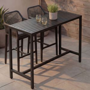 Table Haute Hwc-P91, Table De Jardin, Table De Bar, M&eacute;tal D'ext&eacute;rieur 105 X 130 X 65 CmAnthracite - Neuf