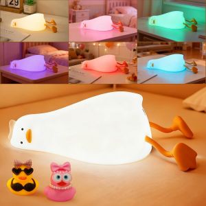 Veilleuse Canard Pour Enfants Avec Changement De Couleur, Contr&ocirc;le Par Application/Tactile, Lampe Canard Plate Amusante Avec 2 Cadeaux Surprises,Lampe De Chevet &Agrave; Intensit&eacute; Variable Et Minuterie - Neuf