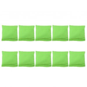 Lot de 10 sacs de haricots pour enfants, en nylon, avec granules en plastique, pour un jeu de lancer familial et sportif en plein air, vert - Neuf