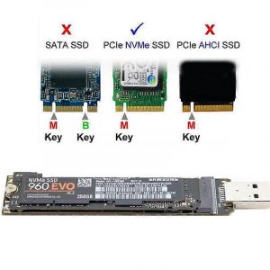 Adaptateur USB NVME SSD M.2 NVME vers USB 3.1 10 Gbit/s USB 3.1 Gen 2 pour M2 NVMe 2230 2242 2260 228 - Neuf