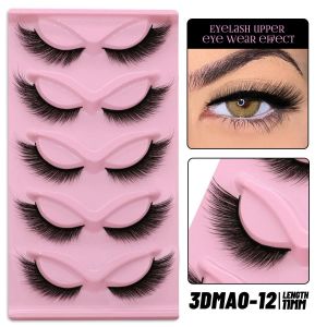 Ore-Cils Oeil De Chat Faux Cils De Vison Extrémité Ailée Oeil Cils Allongés Faux Cils Extension De Cils Longs Naturels-5 Pairs-Mao12- - Neuf