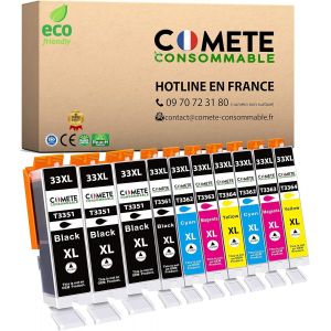 Marque française - 10 Cartouches Compatibles avec Epson 33 XL Orange - pour Epson Expression Premium XP530 XP540 XP630 XP635 XP640 XP645 XP7100 XP830 XP900 (Noir et Couleur) - Neuf