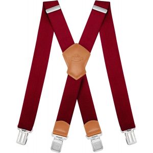 Cauc-Bretelles Homme Larges R&eacute;glable &Eacute;lastique Extra Fort 4 Robuste Clips, Pour Hommes Et Femmes Avec En Forme X Design Et Sangles Extra Larges -4cm - Neuf