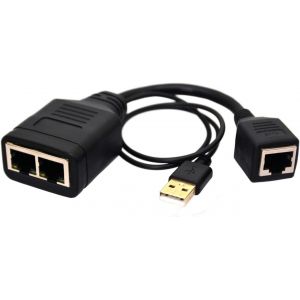 Adaptateur Répartiteur Réseau Rj45 1 Vers 2 Lan Ethernet 1 Femelle Vers 2 Femelles Pour Cat5/5e/6/7/8 Prise En Charge De Deux Appareils En Ligne (1 Femelle Vers 2 Femelles 20 Cm) - Neuf
