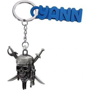 Kal-Porte-Cl&eacute;s Pirate, Avec Ou Sans Pr&eacute;nom, T&ecirc;te De Mort, Squelette, Azt&egrave;que, Personnalisable, Cadeau Pour Homme Ou Femme, Bijou De Sac - Neuf