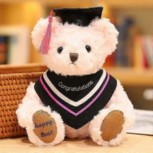 Ours en peluche de remise de diplôme, super doux, 20 cm-rose - Neuf