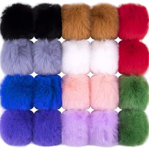 Tianyi-20 Pièces Pompon Fourrure Fausse Fourrure Boule Pompon Pour Bonnet Porte Clé Sacs Accessoires, 10 Couleurs - Neuf