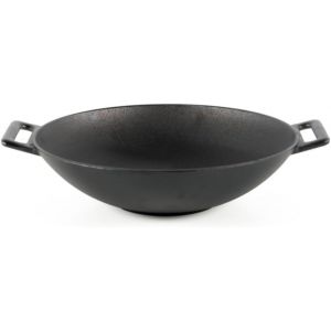 SUBZONAL-Po&ecirc;le Wok Induction 31 cm Antiadh&eacute;sive en Fonte, Electrique Gaz Cuisine Vitroc&eacute;ramique Feur Barbecue, Po&ecirc;le sans PFOA pour la Cuisine Japonaise et Chinoise - Neuf