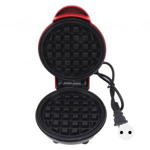 Mini gaufrier bâtonnet double face rond multifonctionnel machine de petit-déjeuner pour sandwich toast BRA prise ronde 110V rouge - Neuf