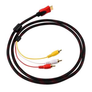 Adaptateur de c&acirc;ble HDMI m&acirc;le vers RCA Video Audio AV pour PS3 PS4 pour Xbox One Wii,le plus r&eacute;cent - Neuf
