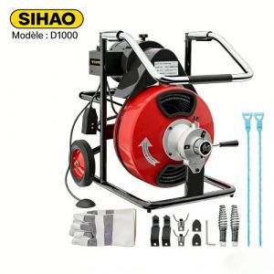 D&eacute;boucheur &Eacute;lectrique Canalisation -SIHAO -Machine de nettoyage de canalisations &eacute;lectrique- 46x58x88CM-Facile &agrave; utiliser et portable-Rouge-Garantie d'un an - Neuf