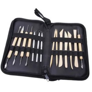 14 Pcs Outils De Sculpture D'argile De Poterie Avec Etui De Rangement - Neuf