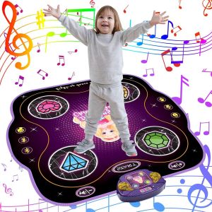 ERYI-Tapis De Danse Enfants De 3 À 12+ Ans, Éclairé Tapis De Danse Fille Avec Bluetooth, Danse De Tapis Musical Électronique Cadeau Fille 3 4 5 6 7 8 9 10 11 12 Ans Pour Noël Et Anniversaires - Neuf