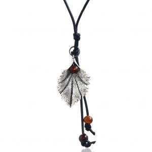 Collier Long Avec Pendentif Feuille De Style Vintage, Chaine De Pull, Bijoux Pour Femmes, Cadeau - Neuf